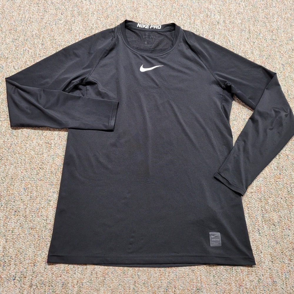 Nike Pro Dri-FIT Shirt Mens Medium Black Compression Long Sleeve Base Layer
